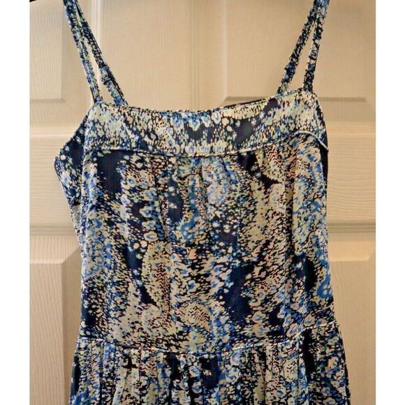 Joie 8895DR03315 Women's Sz XS Blue Elissabet Printed Tie Back Maxi Dress - Picture 4 of 13